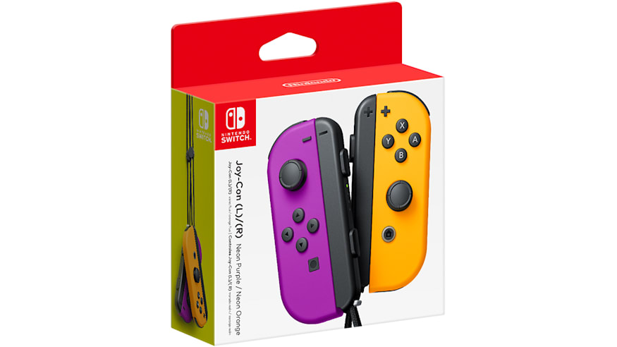 Official Nintendo Switch Joy-Con Pair Controller - Neon Purple, Neon Orange