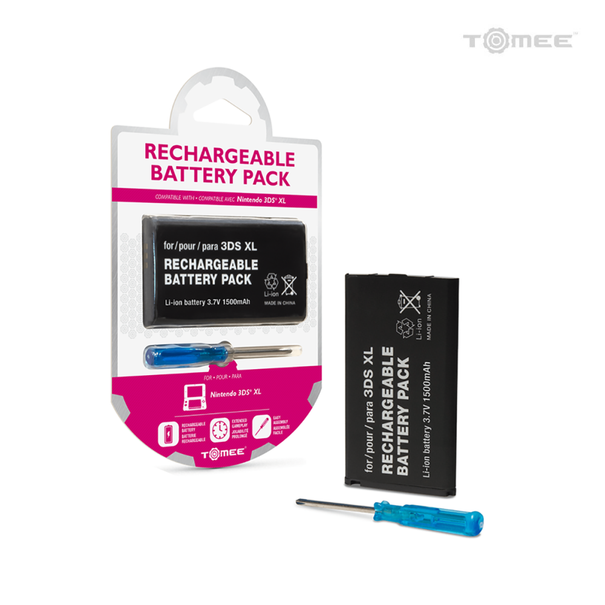 Tomee 3.7V 1500MAH Rechargeable Battery Pack W/ Screwdriver For Nintendo 3DS XL
