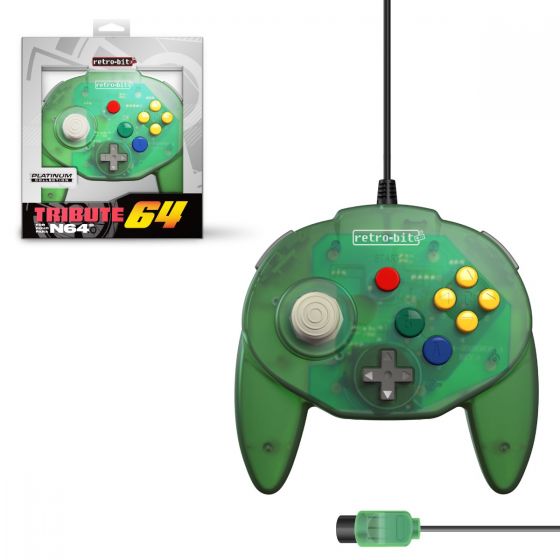 Tribute64 10ft. Wired Analog Stick Controller For Nintendo 64 - Forest Green