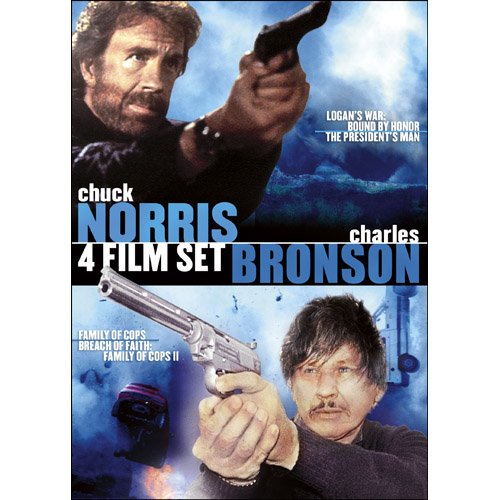 Charles Bronson Chuck Norris 4 Film Set Logans War Bound By Honor The Presidents Man Family Of Cops Breach Of Faith A Family Of Cops Ii