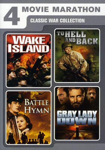 4 Movie Marathon Classic War Collection Wake Island To Hell And Back Battle Hymn Gray Lady Down