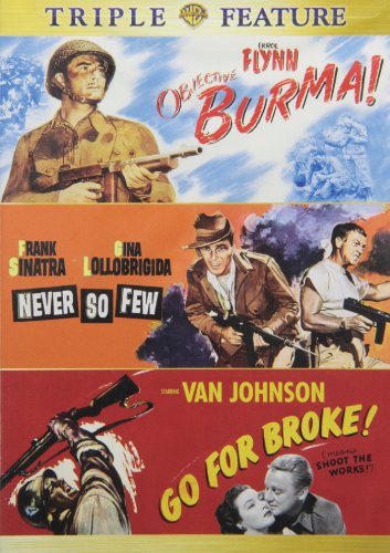 Objective Burma Never So Few Go For Broke Triple Feature - Video Vid NTSC USA