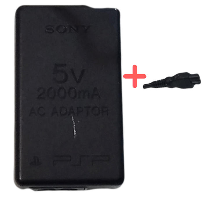 Sony PlayStation Portable PSP 5 Volt Home AC Charger Adapter OEM PSP-100 W/ Power Supply Cord For PSP-1000 PSP-2000 PSP-3000 Console - Black
