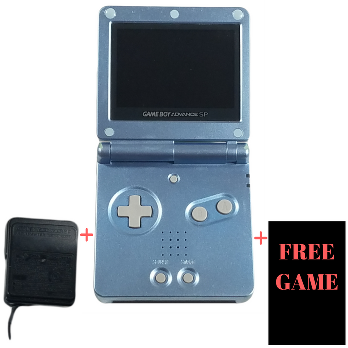 Nintendo GameBoy Advance SP System Pearl Blue w/ Charger Discounted