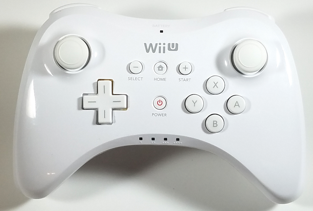 Nintendo Wii U Wireless Pro Controller WUP-005 Gamepad W/ Rumble Vibration Feature W/ USB Type Power Charging Cable Cord & Compatible W/ Wii U – White