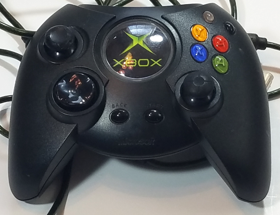 Microsoft Original Xbox DUKE Game Wired Controller X08-17160 Classic Gamepad W/ Analog Sticks & Dual Vibration Motors & Breakaway Cable - Black