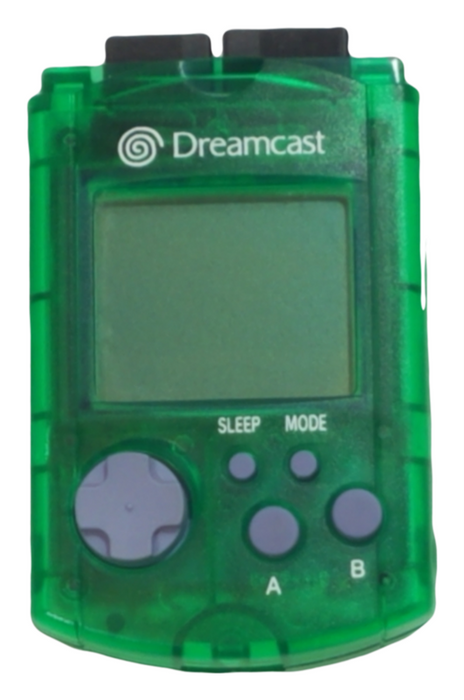 Sega Dreamcast DC VMU Virtual Visual Memory Game Unit W/ Directional Pad D-Pad & LCD Screen & Flash Memory Card Save Data For Dreamcast Games - Green