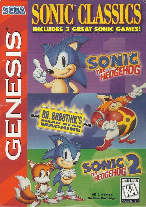 Sonic Classics - Sega Genesis SG GEN Mega Drive SMD Video Game