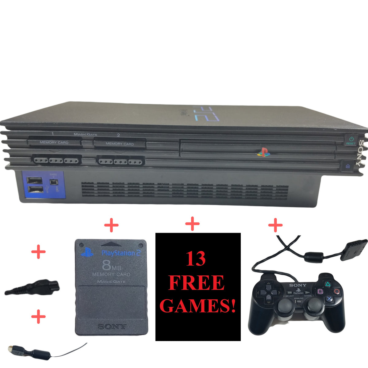 Restored Playstation 2 FAT Console with 8MB Memory Card