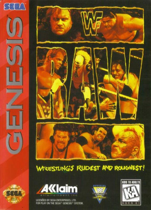 WWF Raw - Sega Genesis SG GEN Mega Drive SMD Video Game